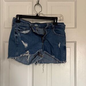 Old Navy Frayed Distressed Blue Denim Shorts